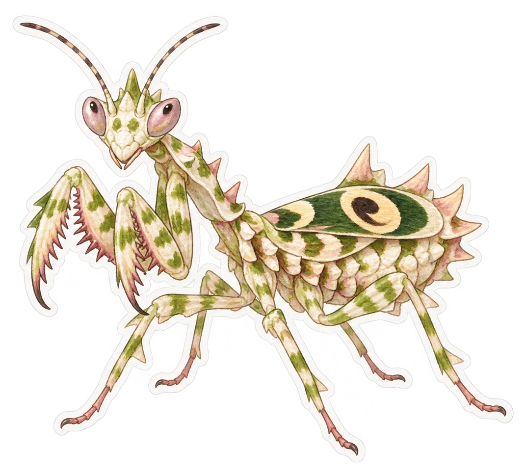 La mante fleur épineuse (Pseudocreobotra wahlbergii)