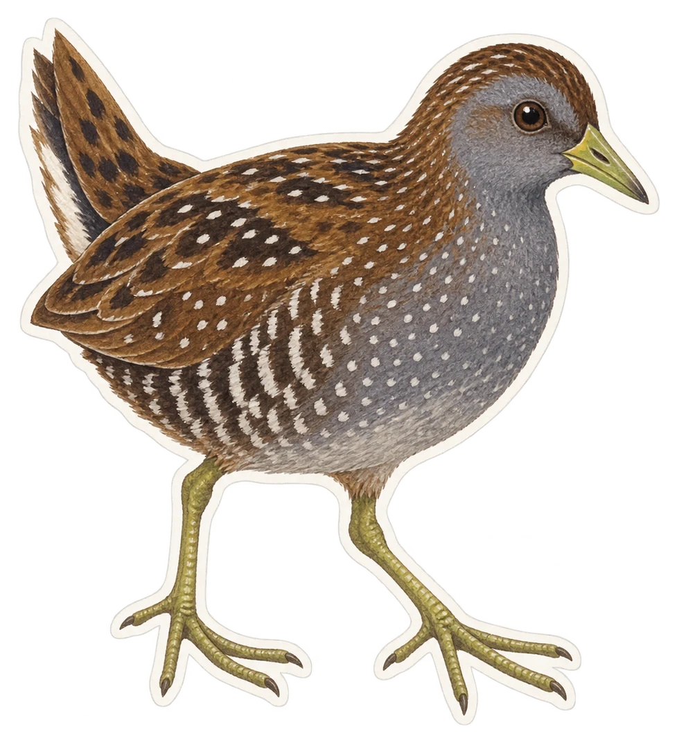 La marouette ponctuée (Porzana porzana)