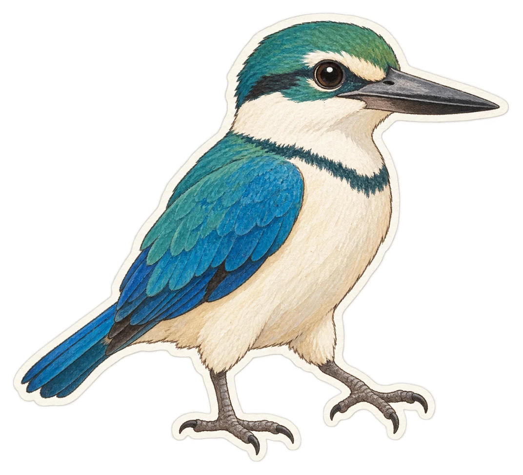 Le martin-chasseur à collier (Todiramphus chloris)