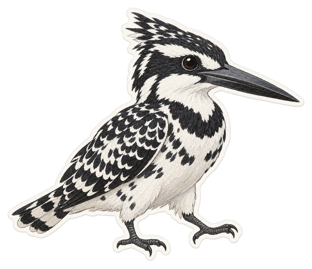 Le martin-pêcheur pie (Ceryle rudis)