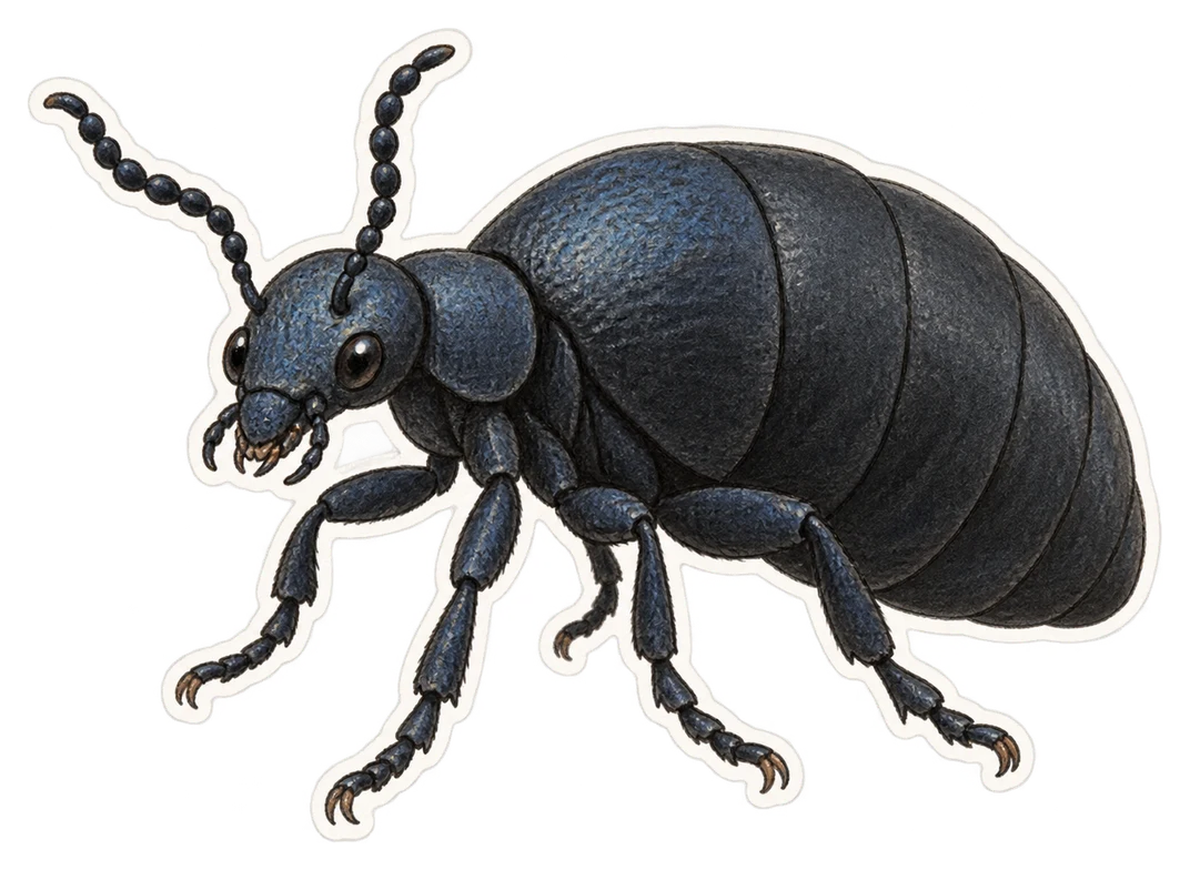 Le méloé printanier (Meloe proscarabaeus)