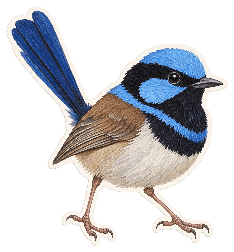 Le mérion élégant (Malurus elegans)