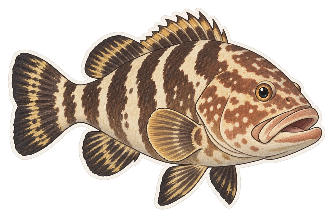 Le mérou de Nassau (Epinephelus striatus)