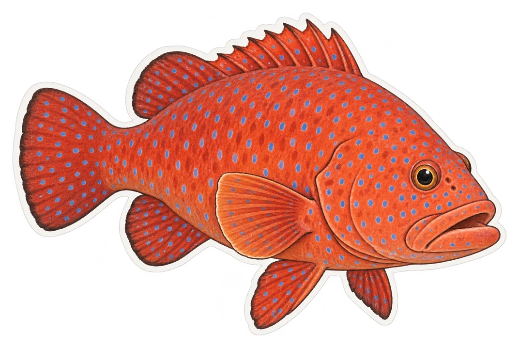 Le mérou rouge (Cephalopholis miniata)