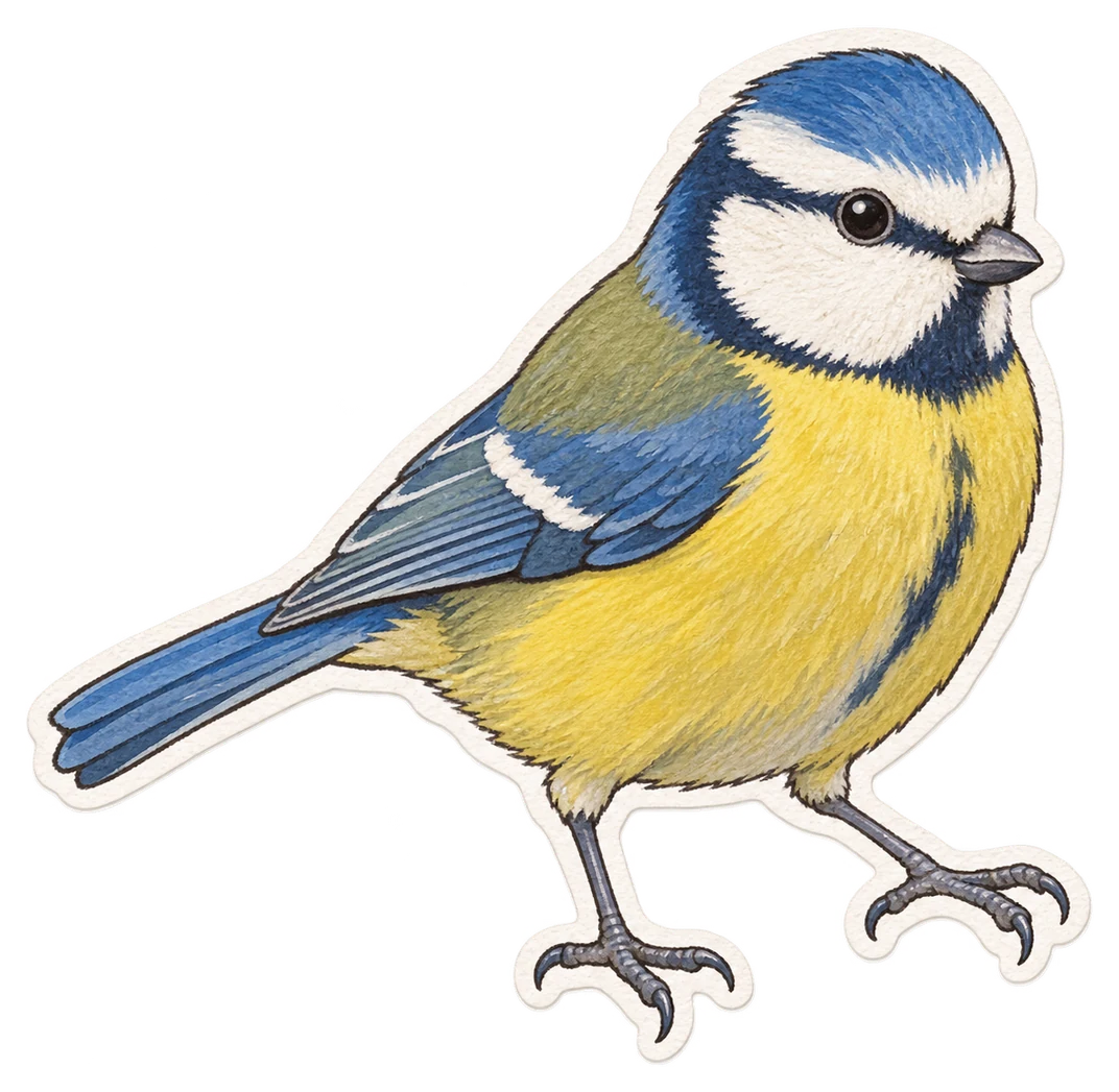 La mésange bleue (Cyanistes caeruleus)