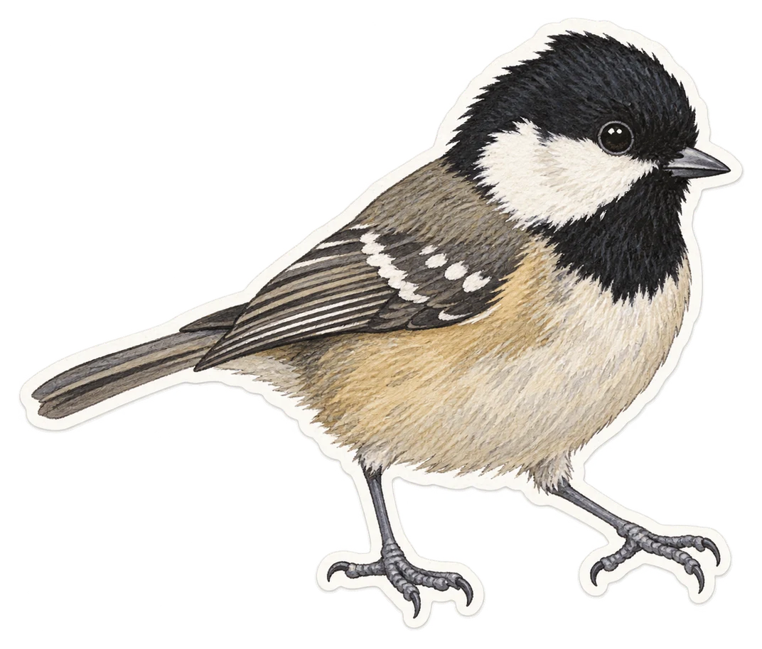 La mésange noire (Periparus ater)