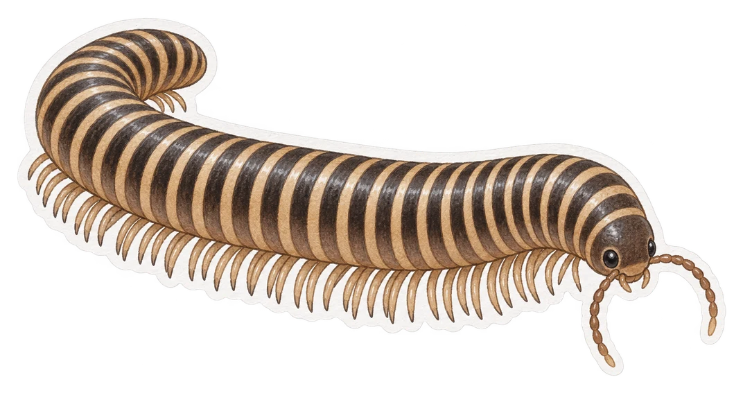 Le mille-pattes rayé (Ommatoiulus sabulosus)