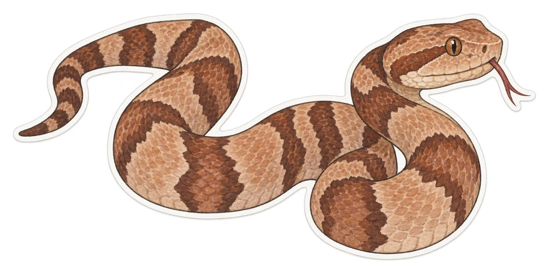 Le mocassin à tête cuivrée (Agkistrodon contortrix)