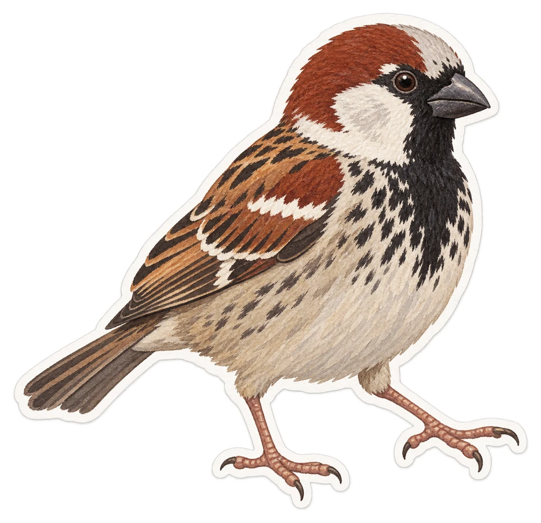 Le moineau espagnol (Passer hispaniolensis)