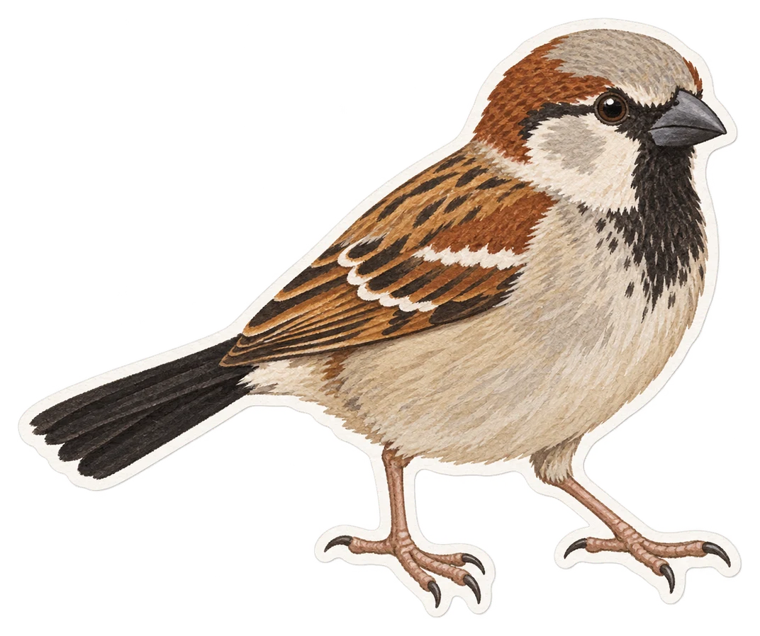 Le moineau mélanure (Passer melanurus)