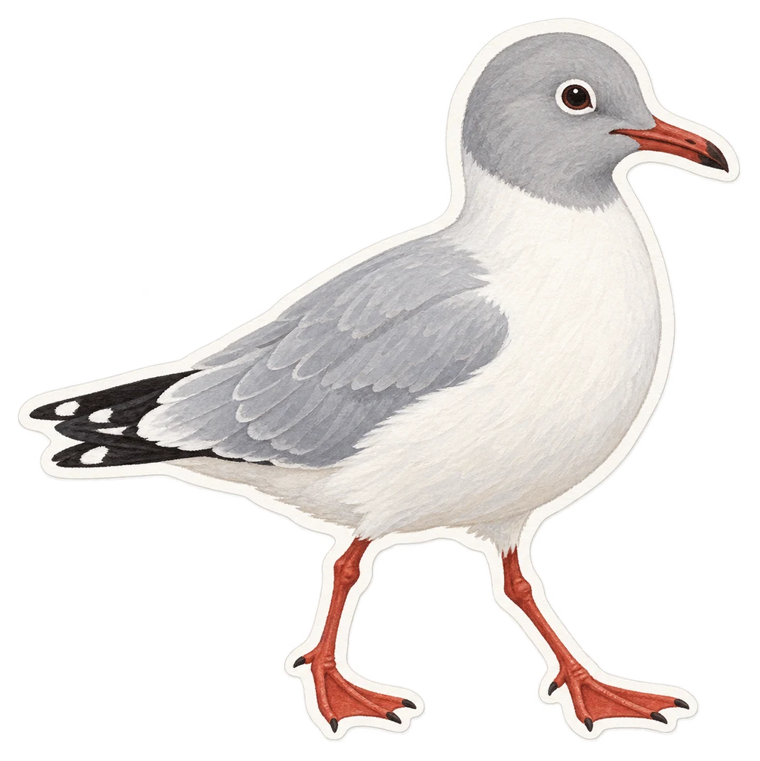 La mouette à tête grise (Chroicocephalus cirrocephalus)
