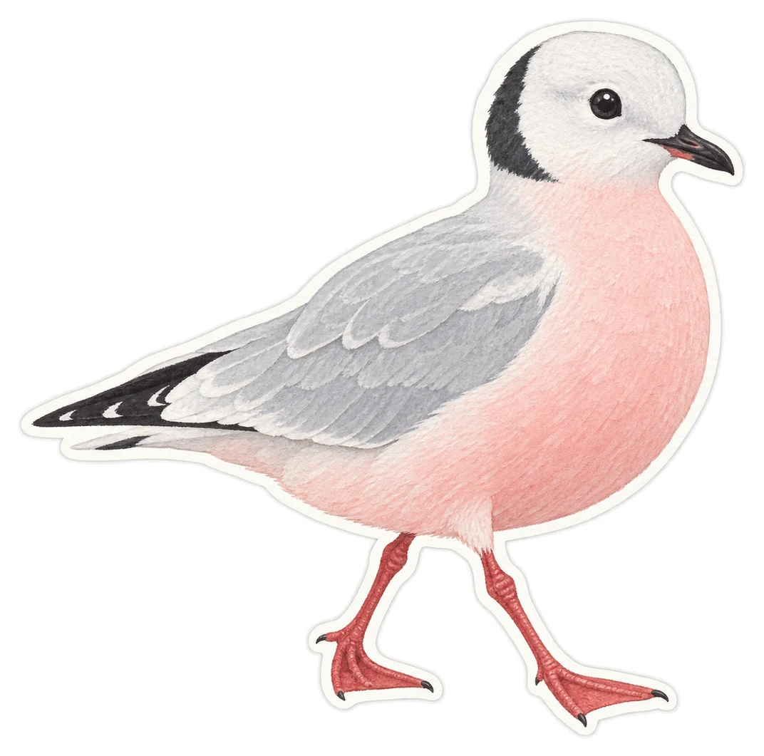 La mouette rosée (Rhodostethia rosea)