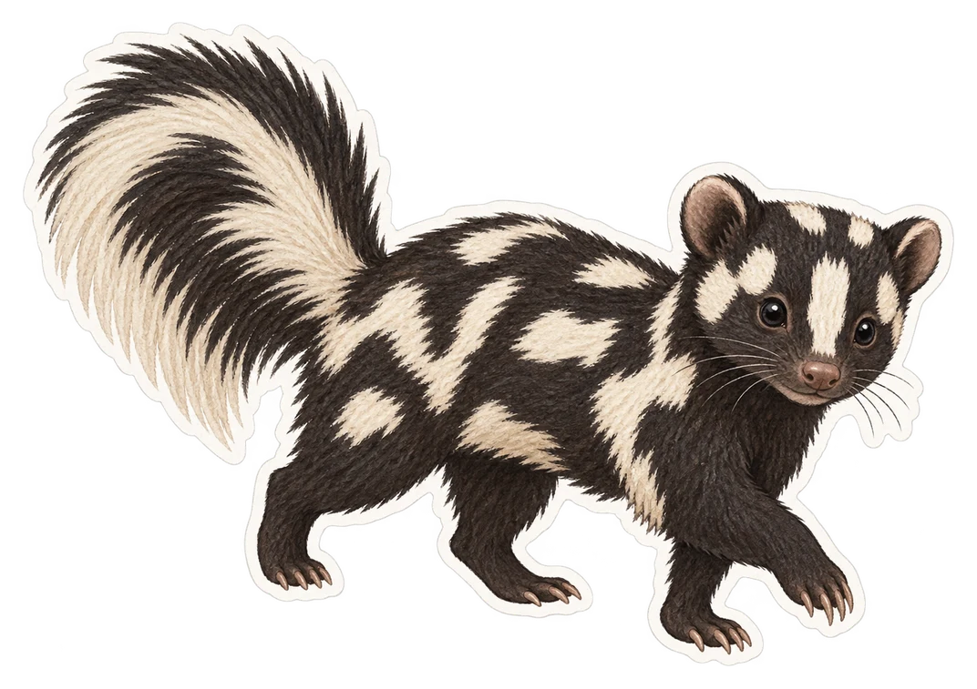 La moufette tachetée de l'Est (Spilogale putorius)
