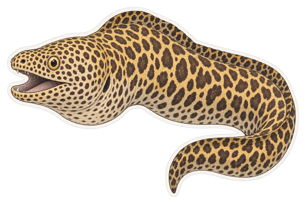 La murène léopard (Gymnothorax favagineus)