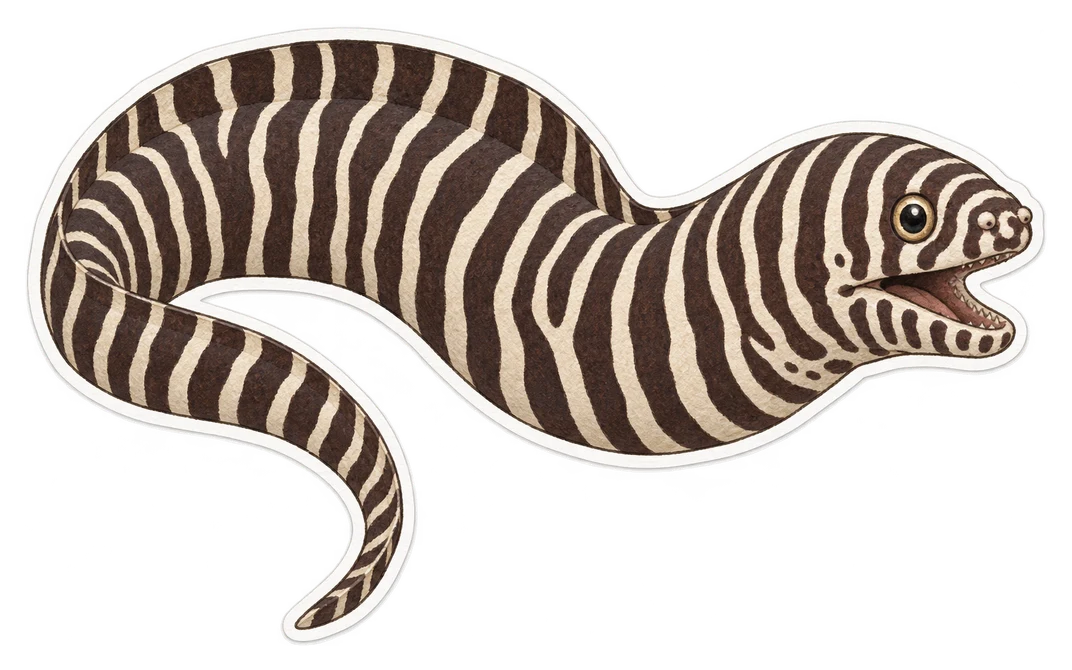 La murène zébrée (Gymnomuraena zebra)