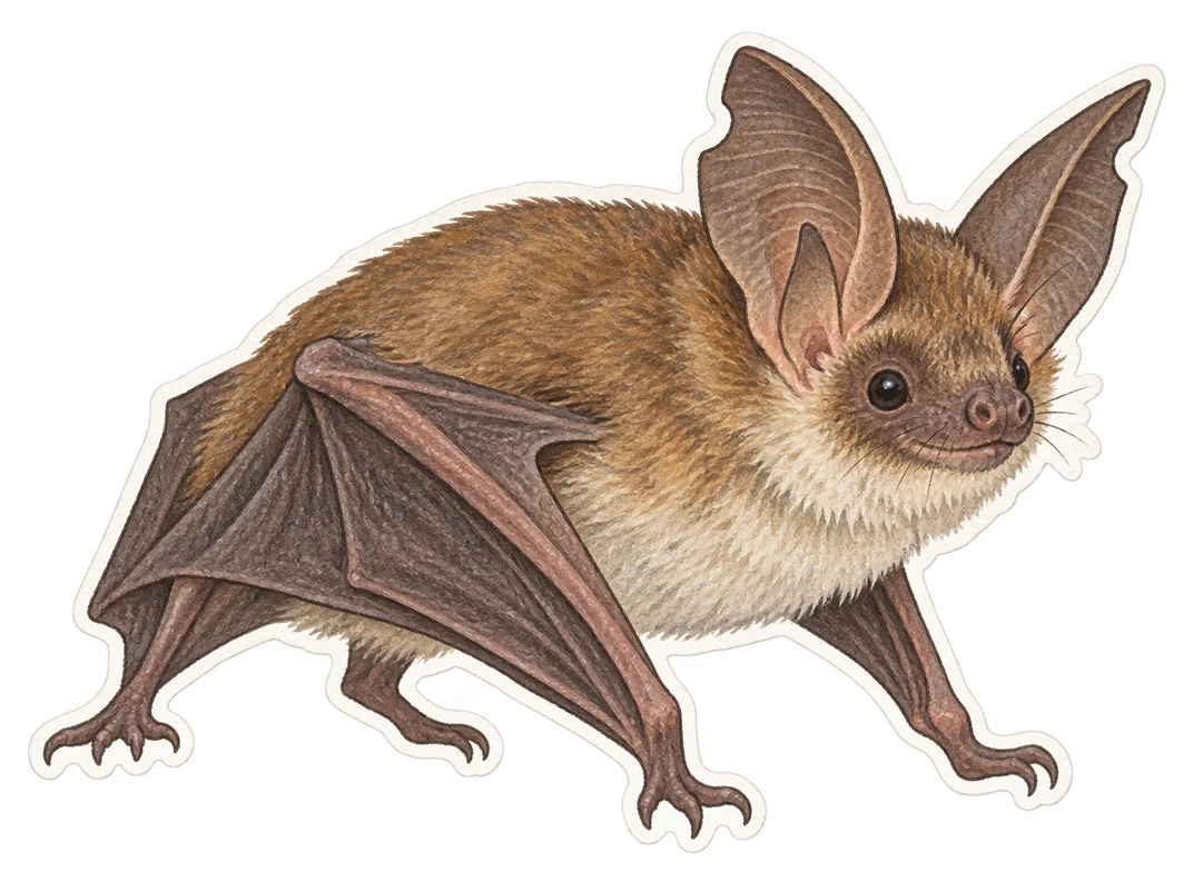 Le murin à oreilles échancrées (Myotis emarginatus)