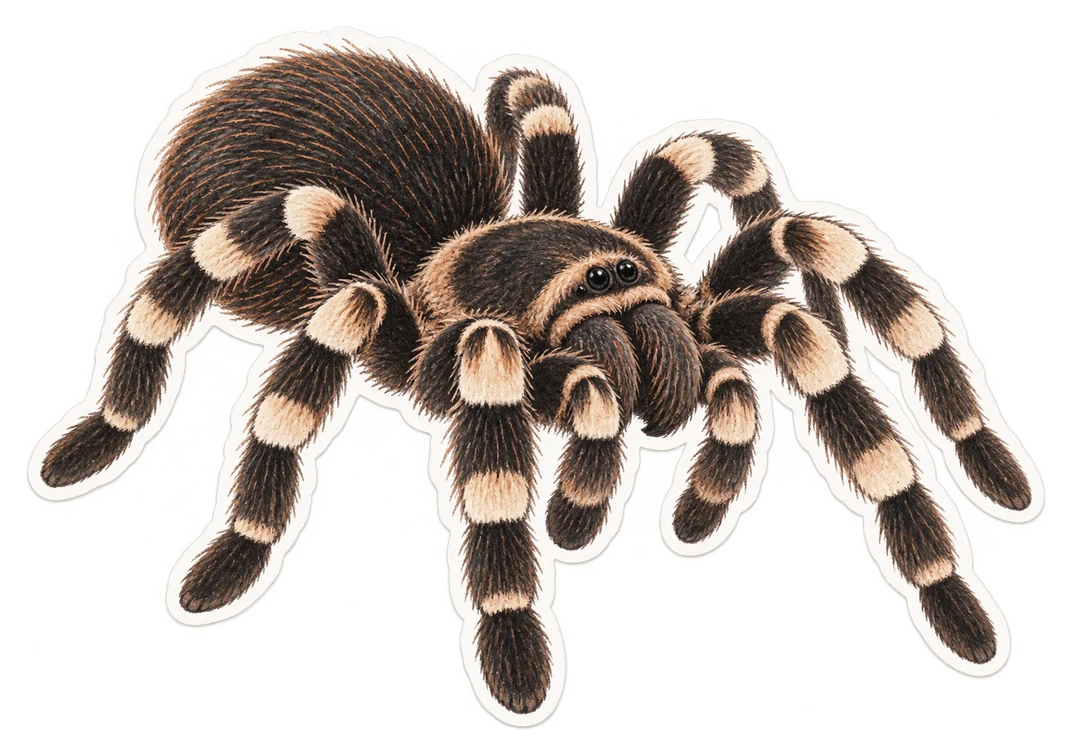 La mygale à genoux blancs du Brésil (Acanthoscurria geniculata)