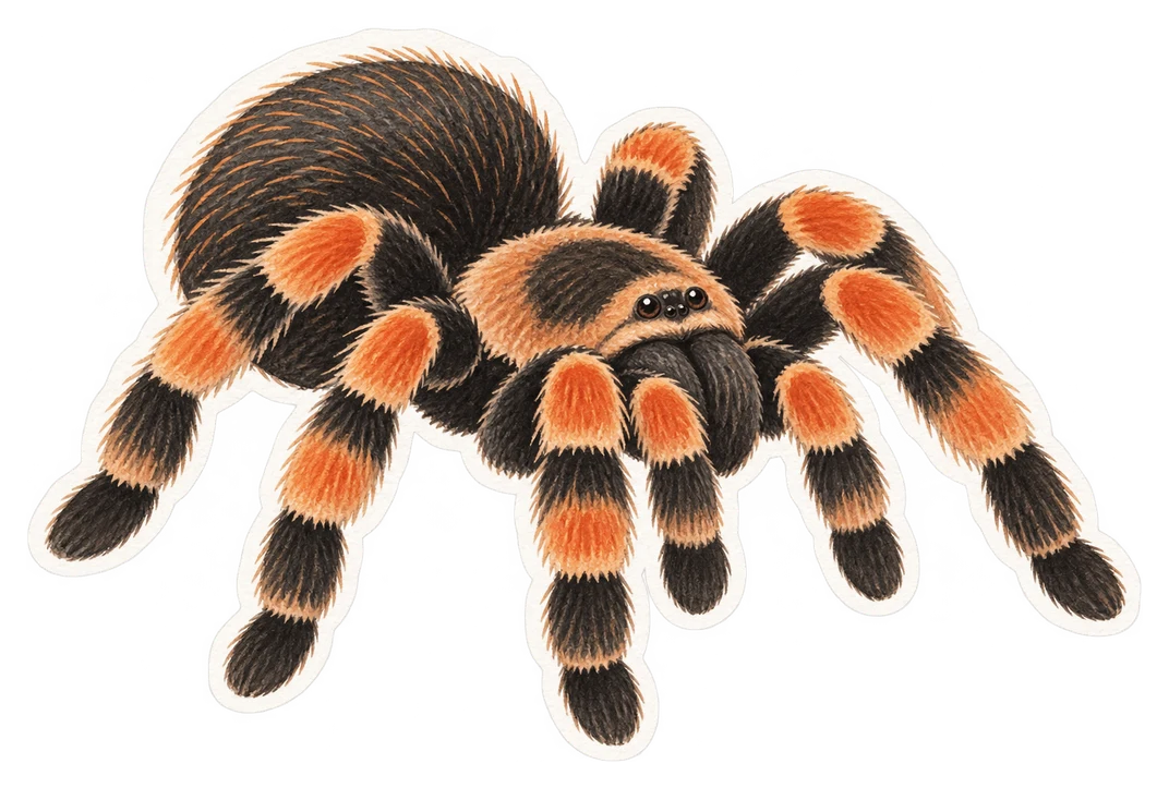 La mygale à pattes de feu (Brachypelma boehmei)