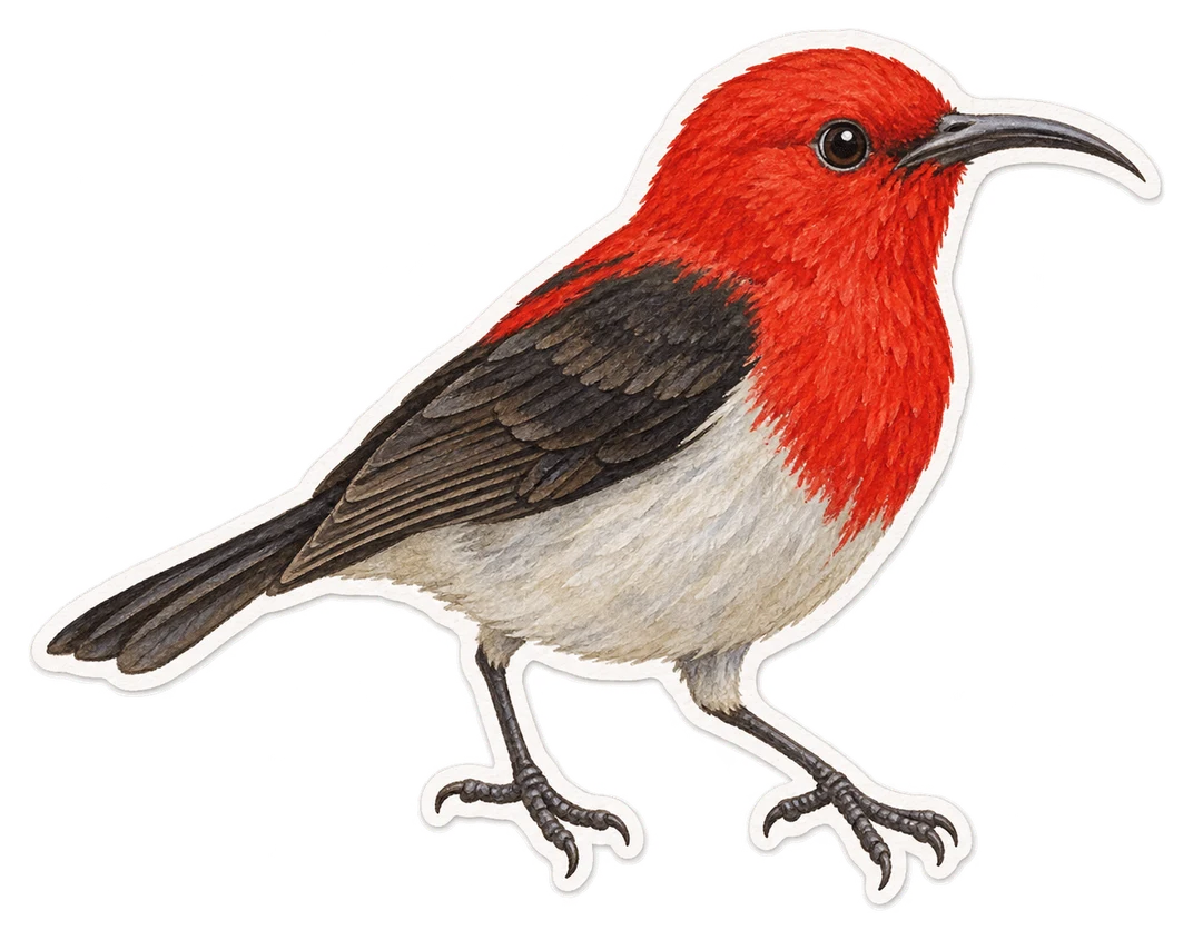 Le myzomèle à tête rouge (Myzomela erythrocephala)