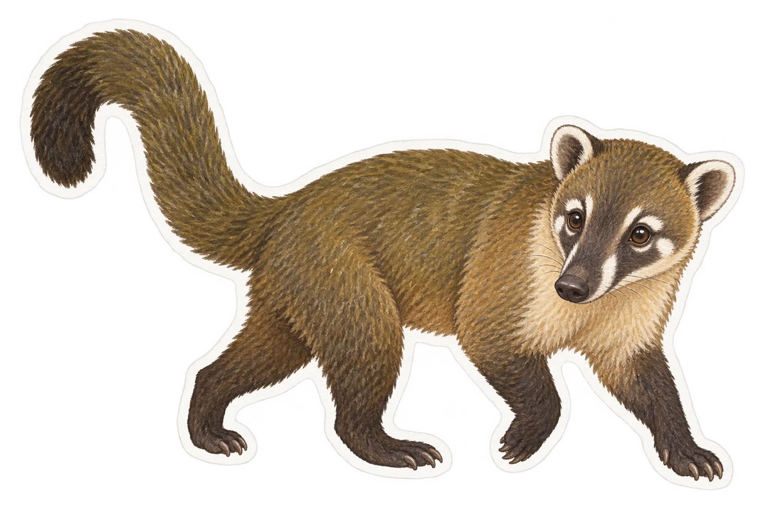 La nasuelle olivâtre (Nasuella olivacea)