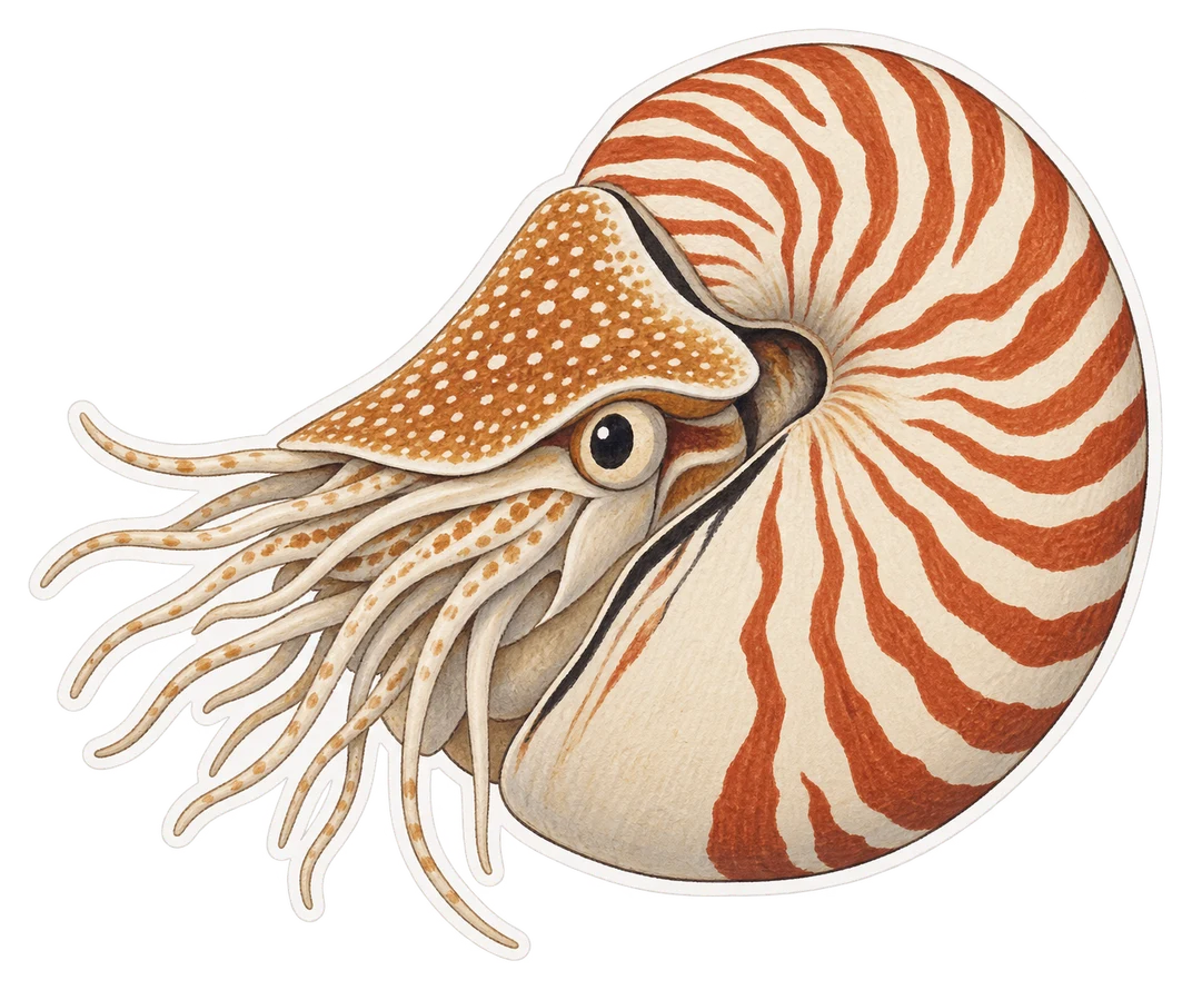 Le nautile (Nautilus pompilius)