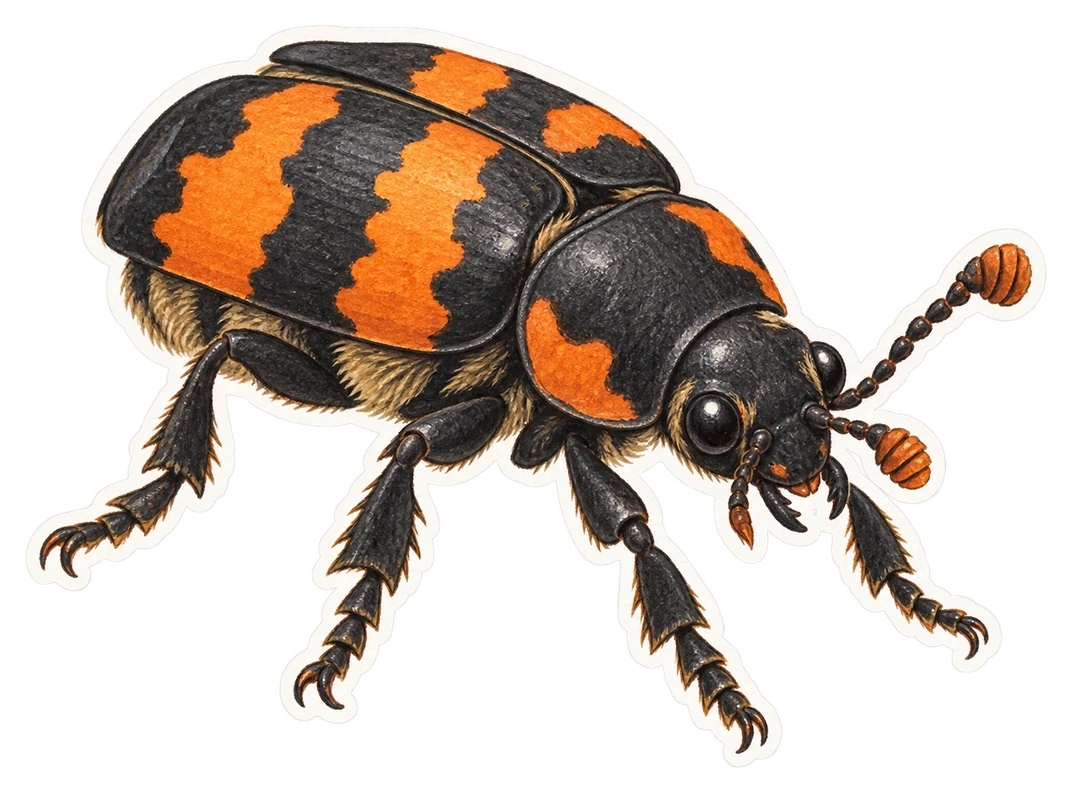Le nécrophore vespillo (Nicrophorus vespillo)