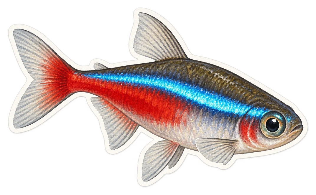 Le néon bleu (Paracheirodon innesi)