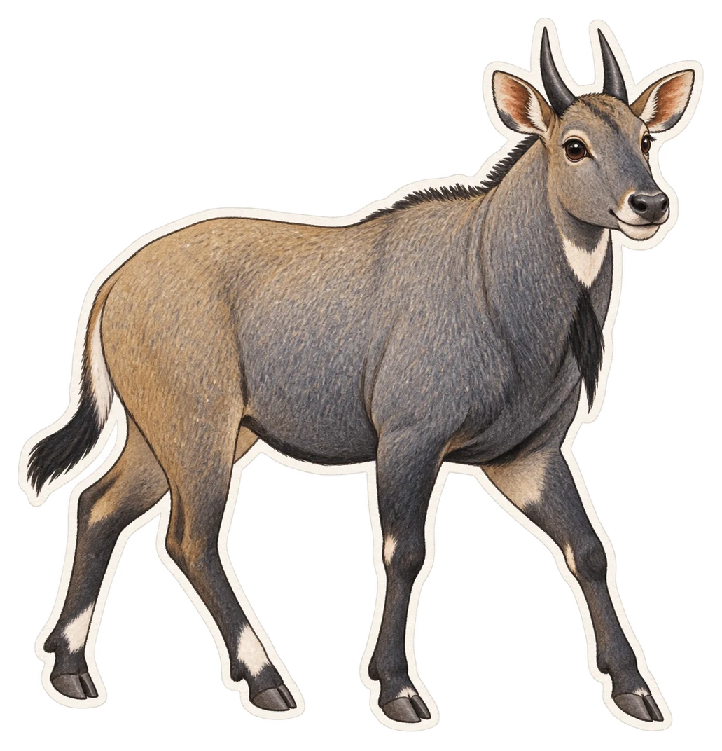Le nilgaut (Boselaphus tragocamelus)