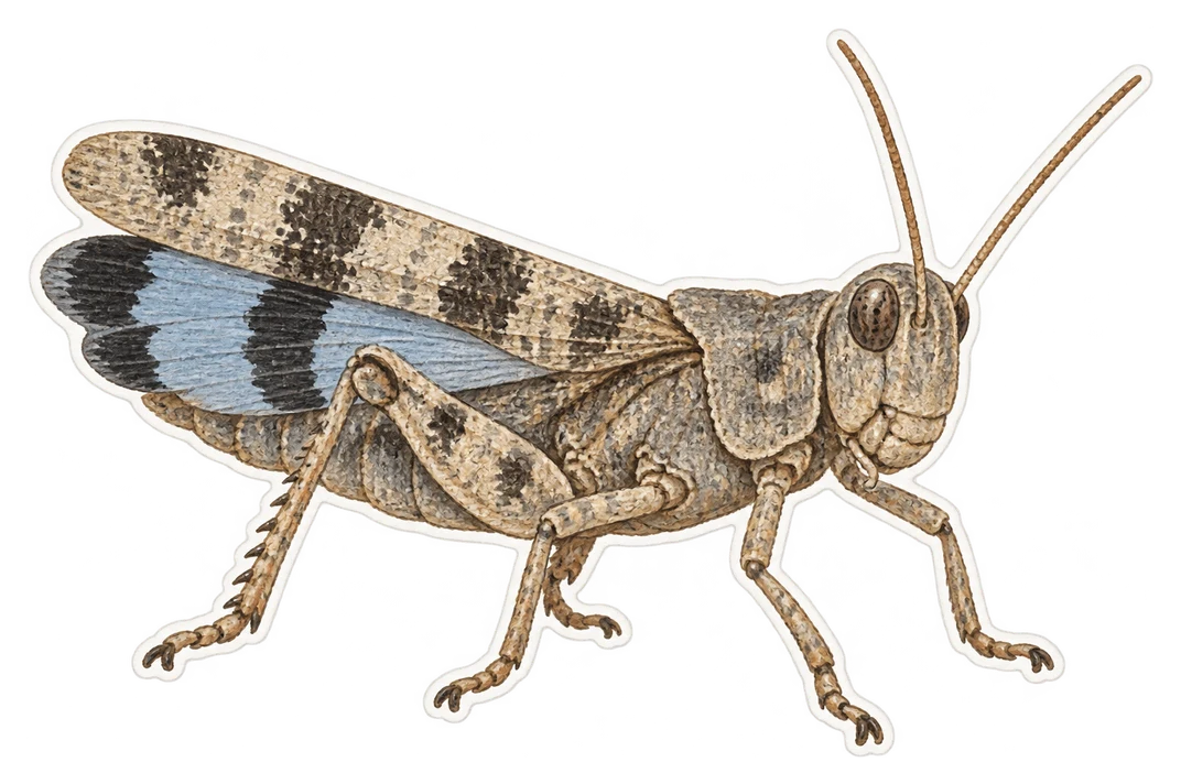 L'oedipode turquoise (Oedipoda caerulescens)