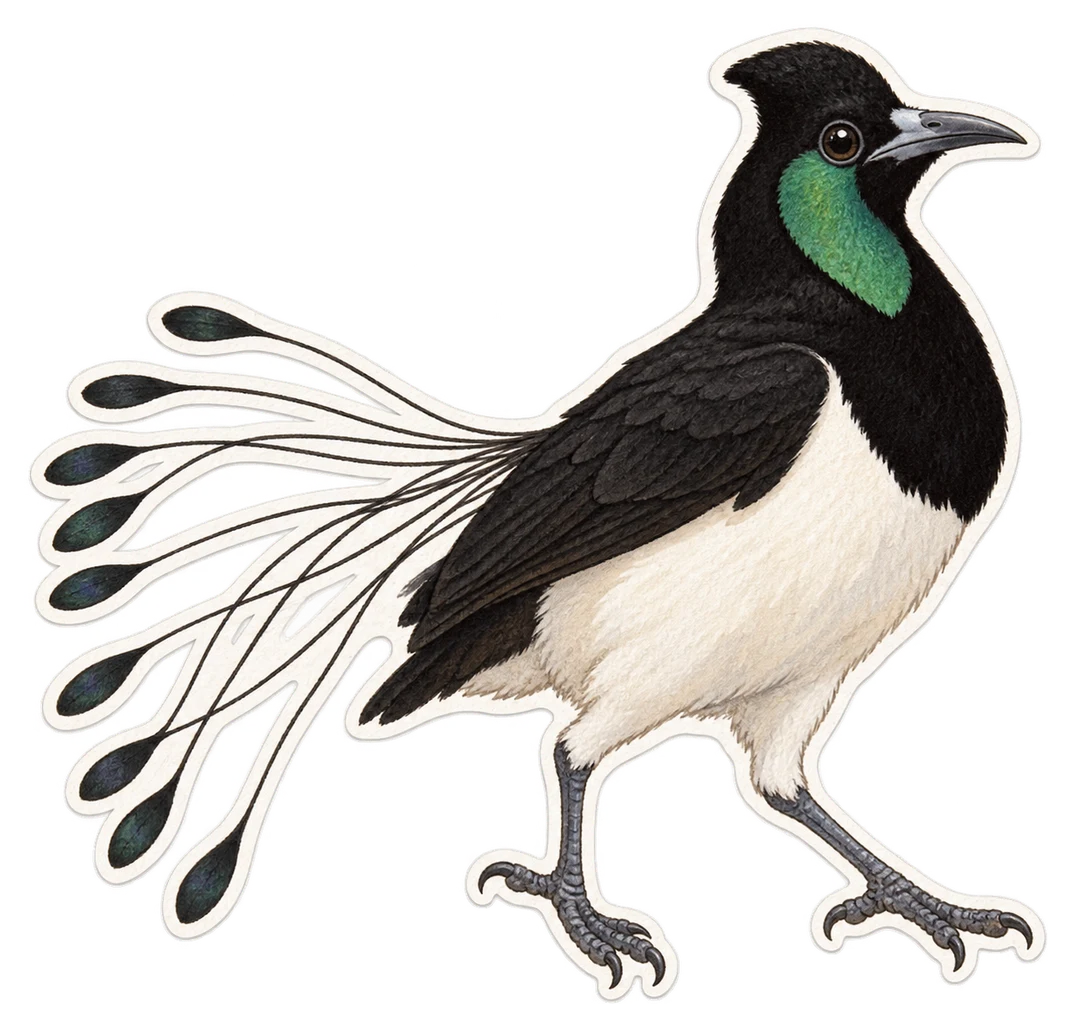 Le paradisier multifil (Seleucidis melanoleucus)