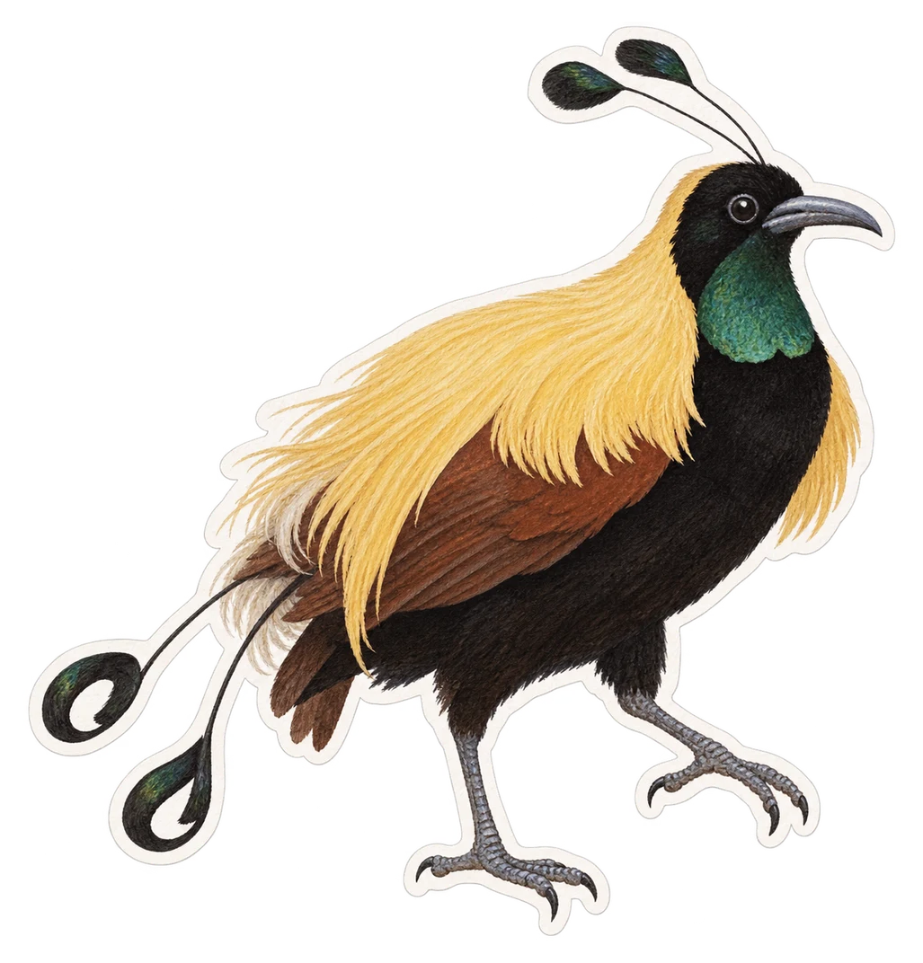 L'oiseau de paradis de Saxe (Pteridophora alberti)