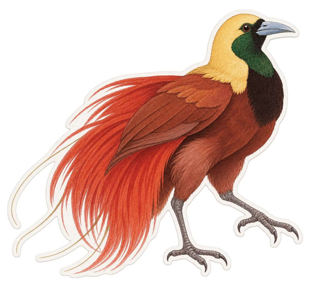 Le paradisier rouge (Paradisaea rubra)