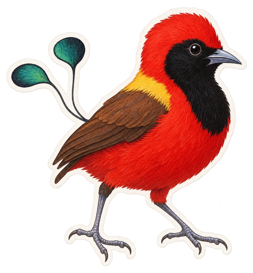 L'oiseau de paradis royal (Cicinnurus regius)