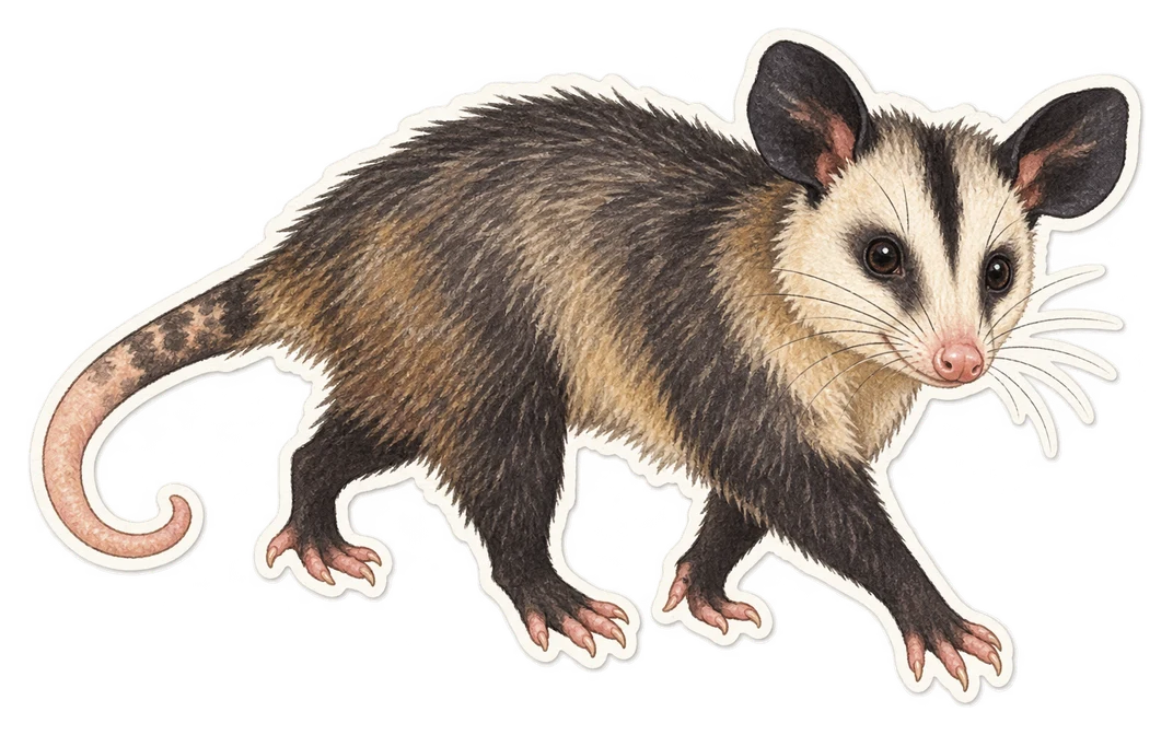 L'opossum à oreilles noires (Didelphis aurita)