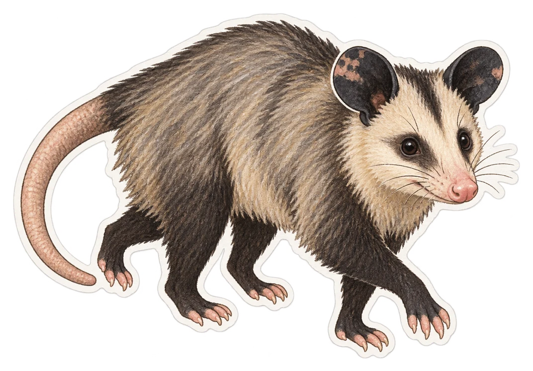 L'opossum commun (Didelphis marsupialis)
