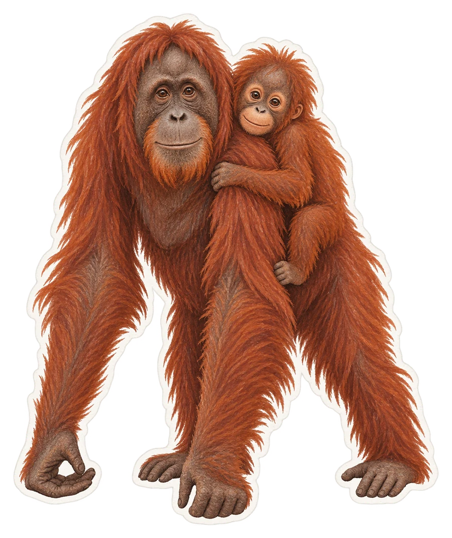 Le petit de l'orang-outan