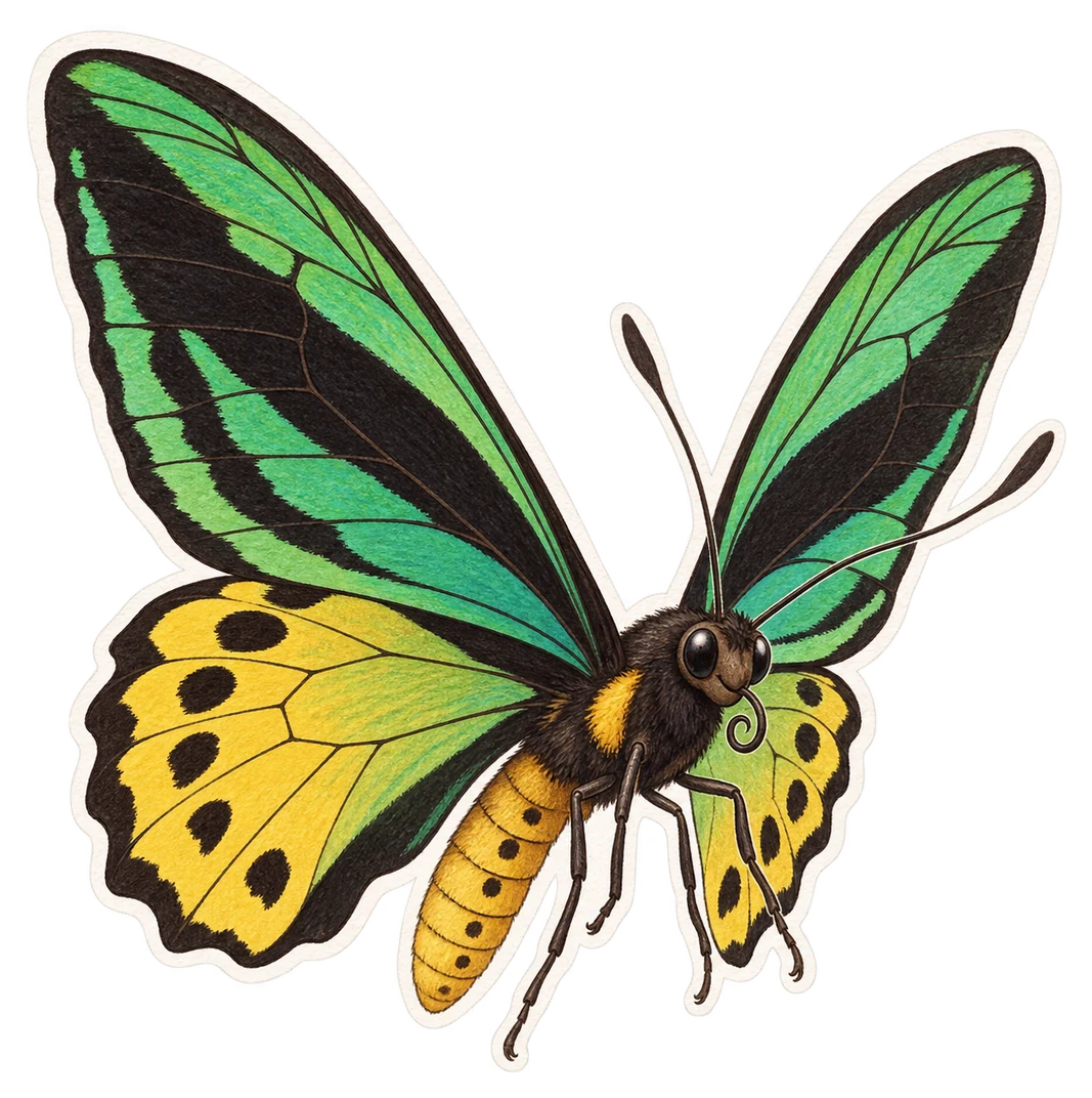L'ornithoptère de la reine Alexandra (Ornithoptera alexandrae)
