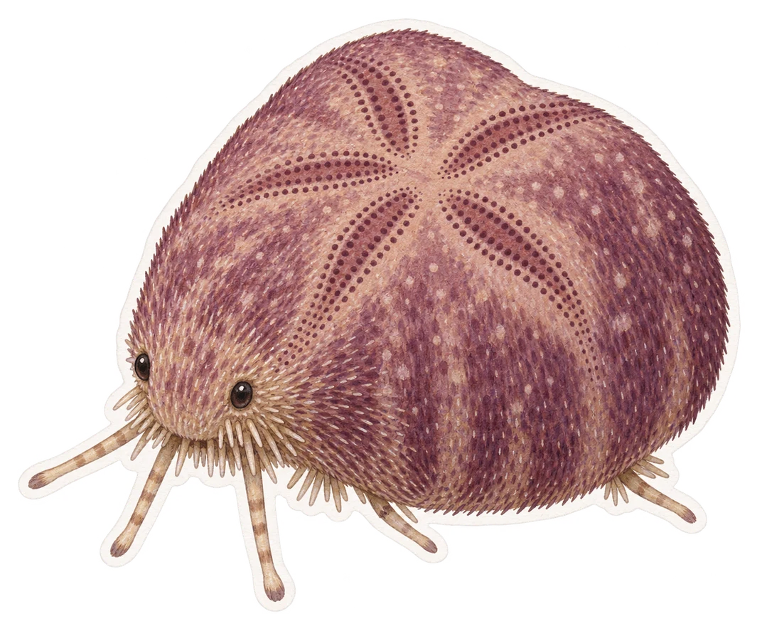 L'oursin cœur pourpre (Spatangus purpureus)