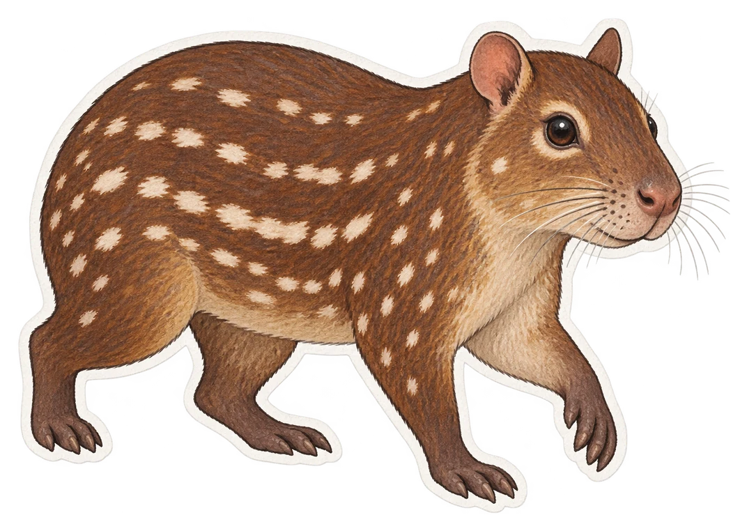 Le paca à taches (Cuniculus paca)