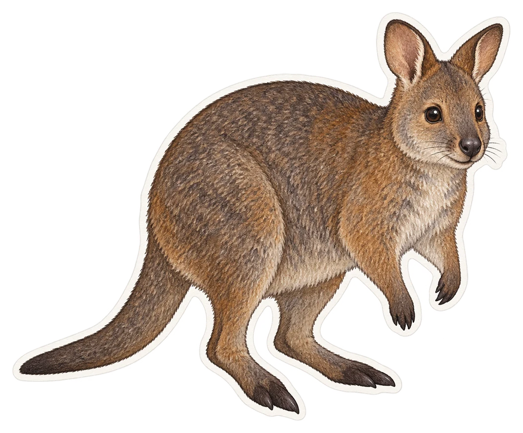 Le pademelon de Tasmanie (Thylogale billardierii)