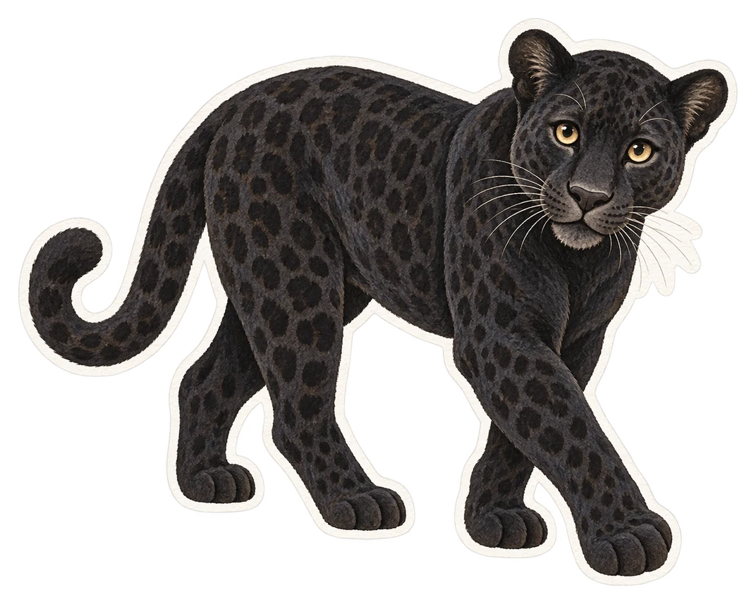 La panthère noire (Panthera pardus)