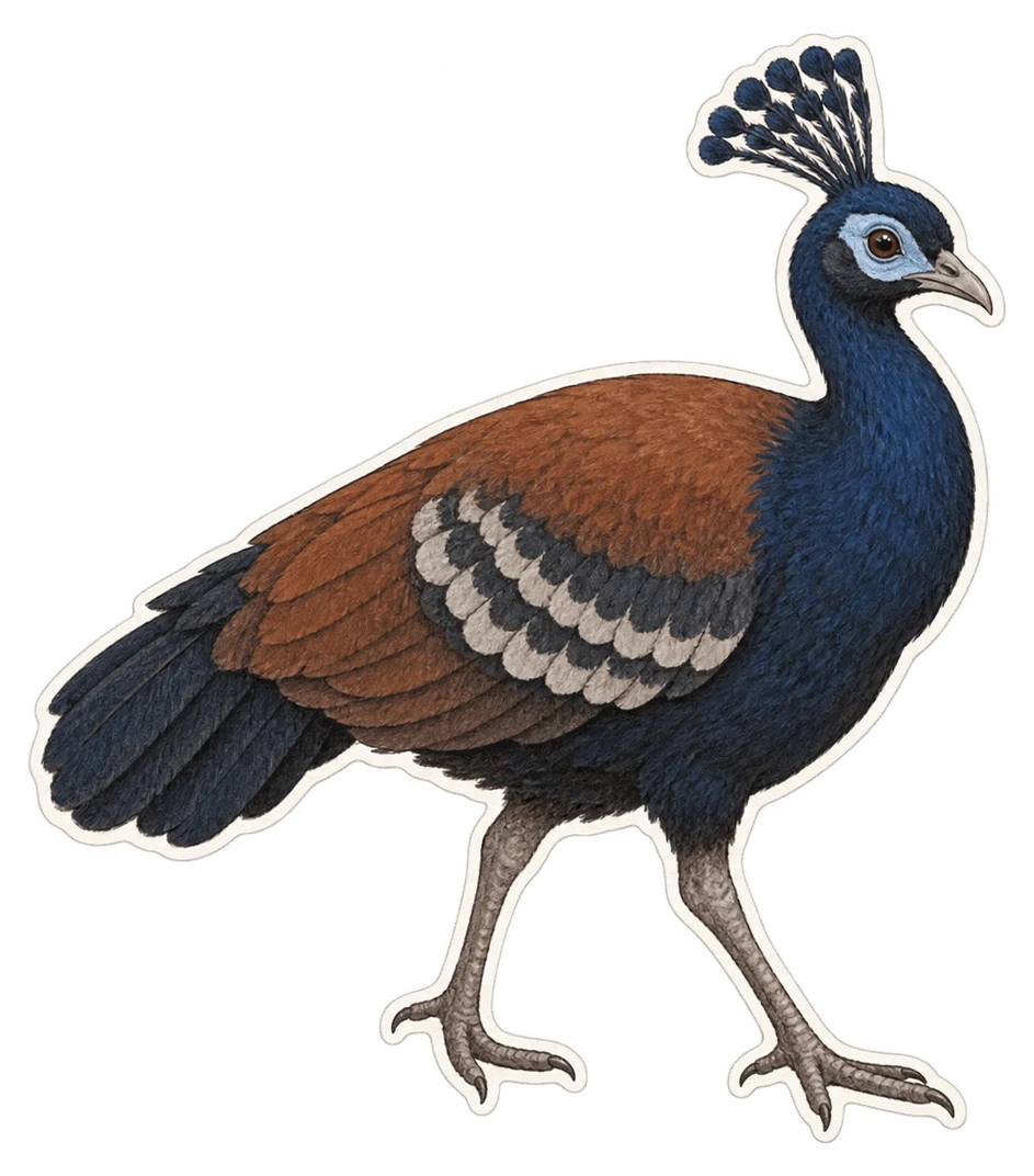 Le paon du Congo (Afropavo congensis)