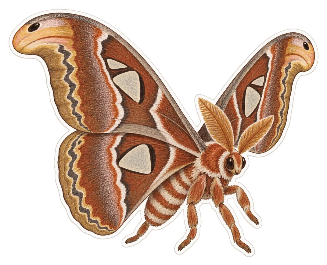 Le papillon atlas (Attacus atlas)