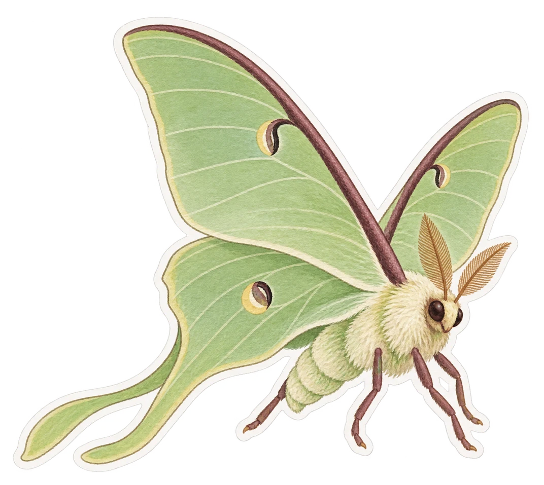 Le papillon lunaire (Actias luna)