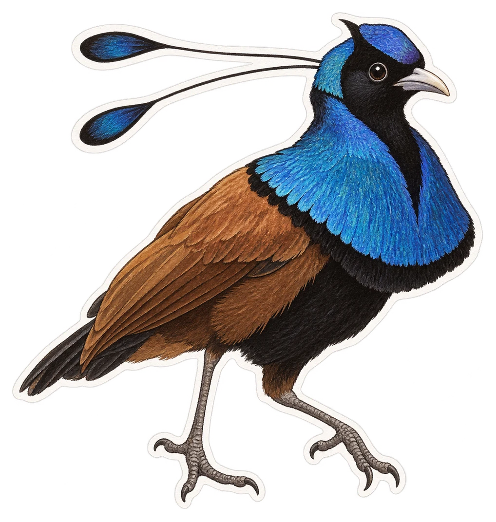 Le paradisier bleu (Paradisaea rudolphi)
