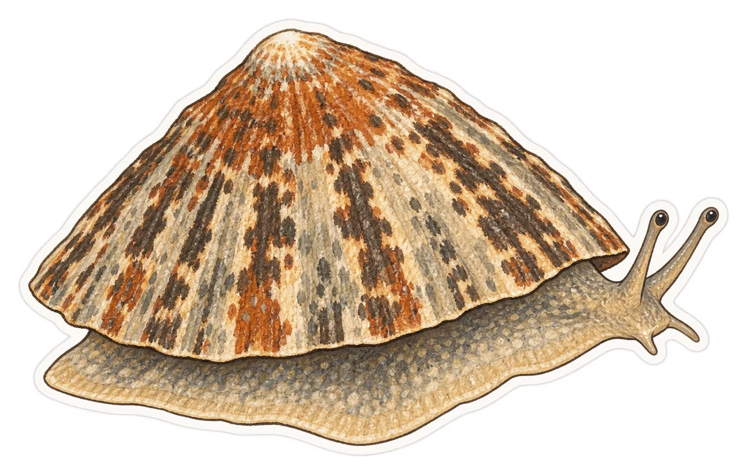 La patelle ferrugineuse (Patella ferruginea)