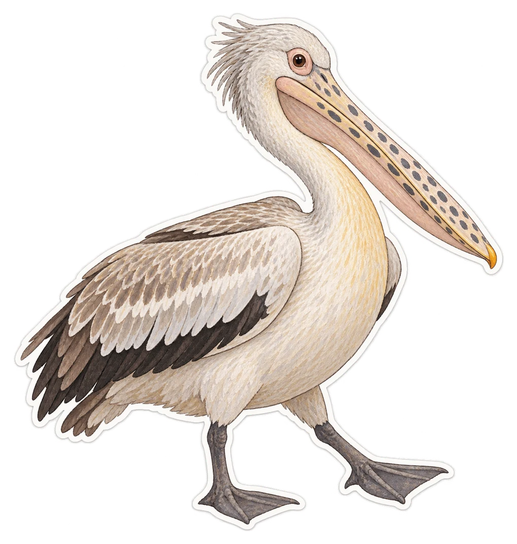 Le pélican à bec tacheté (Pelecanus philippensis)