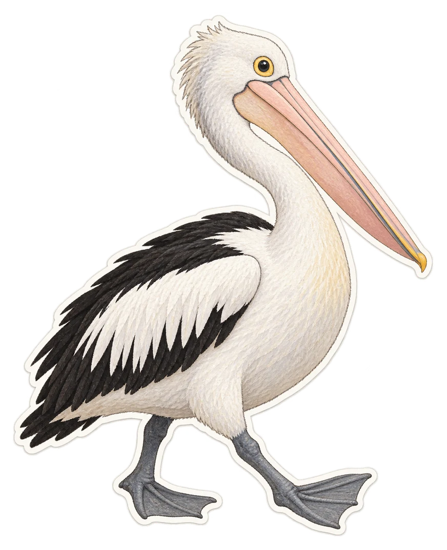 Le pélican à lunettes (Pelecanus conspicillatus)
