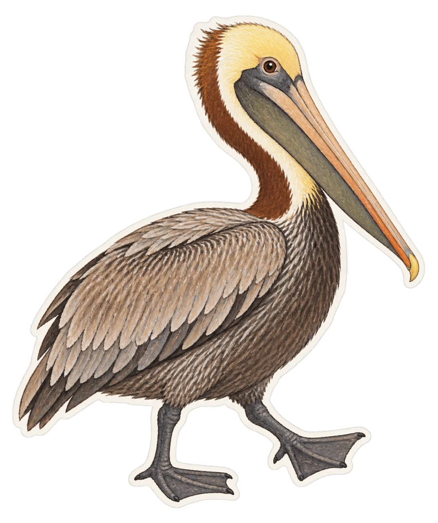 Le pélican brun (Pelecanus occidentalis)