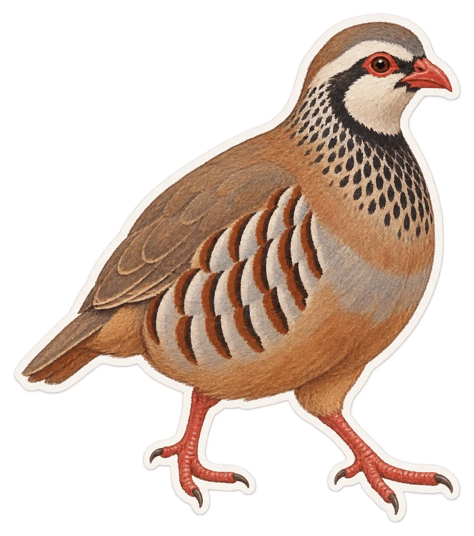 La perdrix rouge (Alectoris rufa)